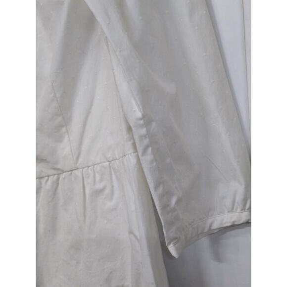 Pendleton White Emb Dot Cotton 3/4 Sleeve Button Down Balloon Hem Blouse Size 10 - Picture 5 of 7